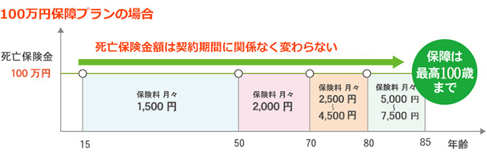 年齢ごとの毎月の保険料図
